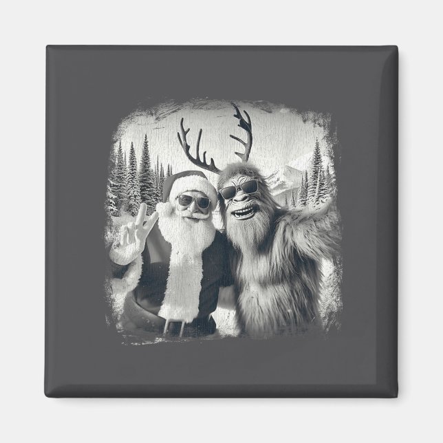 Íman Sasquatch 67 Christmas Tree Funny Santa Bigfoot  (Frente)
