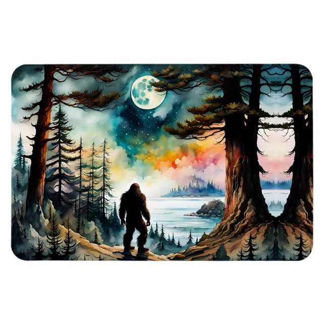 Íman Sasquatch em Ridge, olhando para o Oceano (Horizontal)