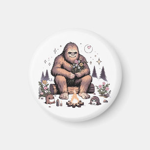 Íman Sasquatch Segurando Flores