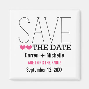 Íman Sassy Typography Save the Date Magnet, Pink