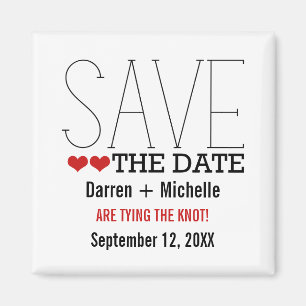Íman Sassy Typography Save the Date Magnet, Red