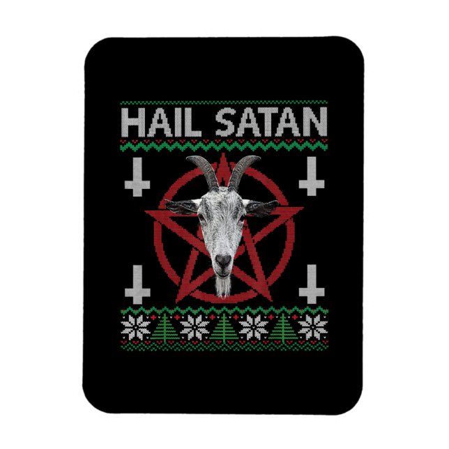 Íman Satã de granizo Cabeça Pentagram Funny Satanás Fei (Vertical)