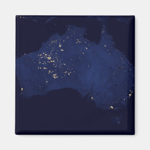 Íman Satélite As Luzes Noturnas Da Austrália.
