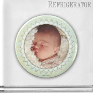 Íman Satin Damask Pastel Green Baby Magnet