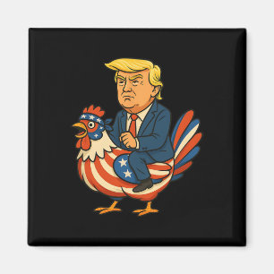 Íman Sátira de Trump Frango Jockey - Humor Político Div