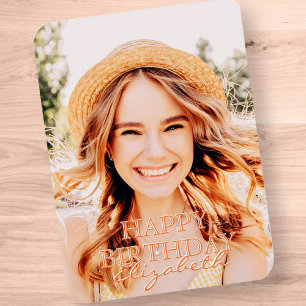 Íman Saudação de Aniversário da Foto de Script Simples 