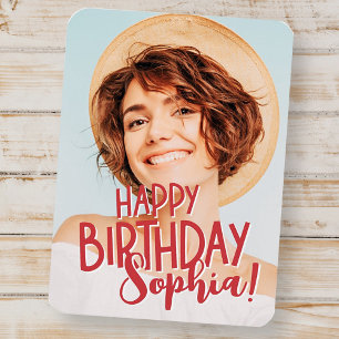 Íman Saudação de Aniversário da Foto Personalizada e Le