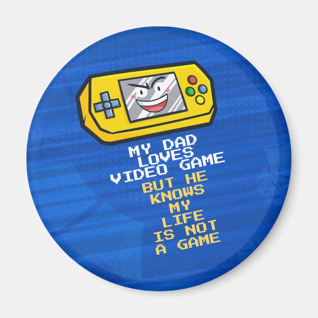 Íman Saudação de Dia de os pais Portátil de Jogo Amarel (Frente)