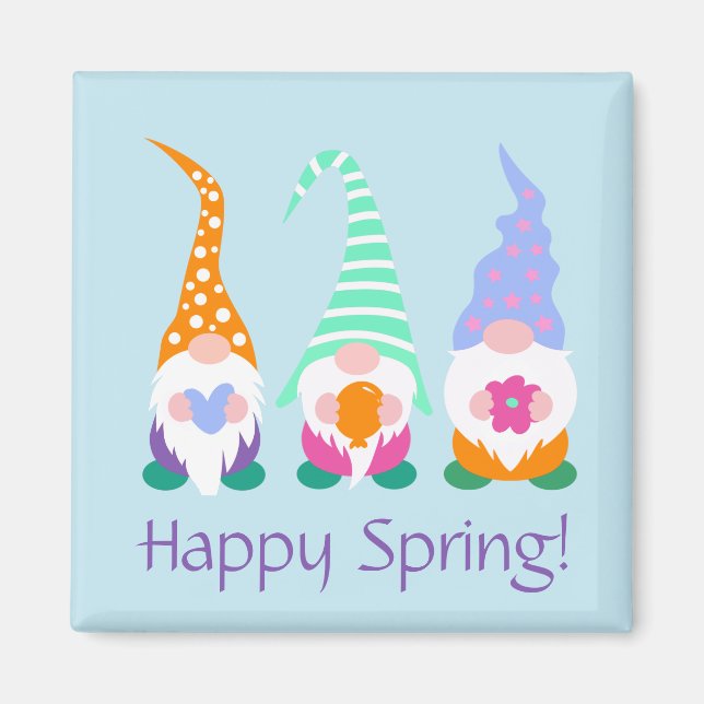 Íman Saudações aos Gnomos Felizes e Primavera (Frente)