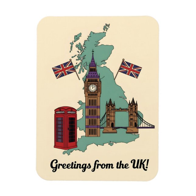 Íman Saudações da UK British Landmarks Travel (Vertical)