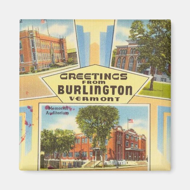Íman Saudações De Burlington Vermont (Frente)