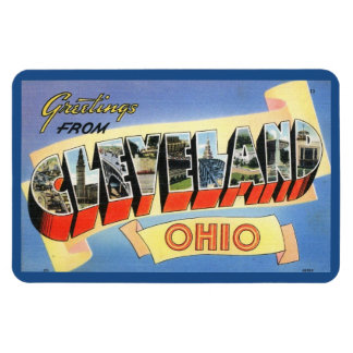 Íman Saudações de Cleveland, Ohio Vintage Postcard