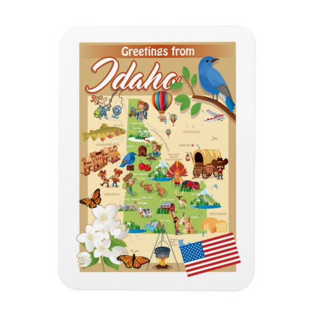 Íman Saudações de Idaho (Vertical)