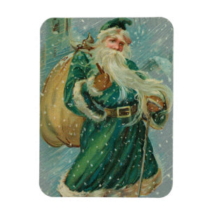 Íman Saudações de Natal-Carta Postal Retro do Papai Noe