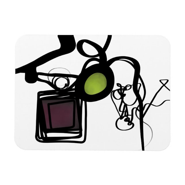 Íman Saudações de Philydion: Abstrato Black & White (Horizontal)