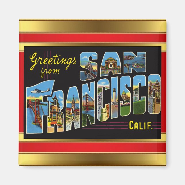 Íman Saudações de San Francisco Magnet (Frente)