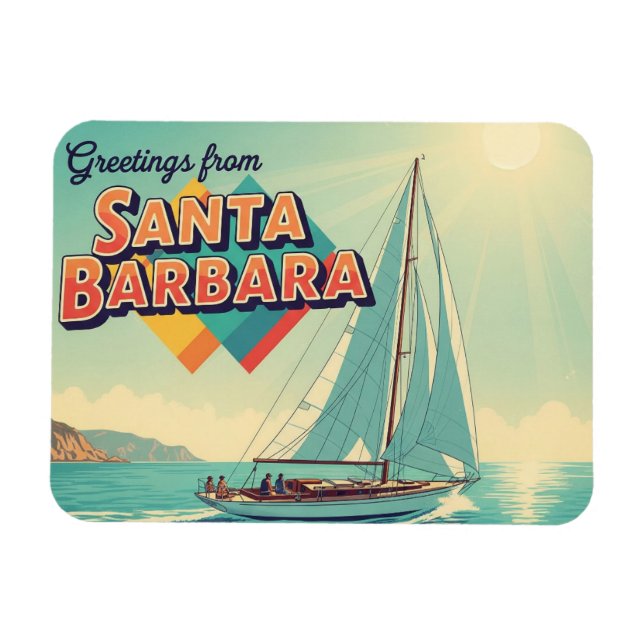 Íman Saudações de Santa Bárbara Califórnia (Horizontal)