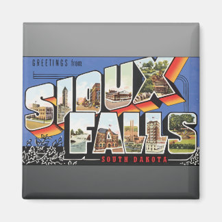 Íman Saudações De Sioux Falls South Dakota, Vintage