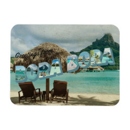 Íman Saudações do cartão vintage Bora Bora
