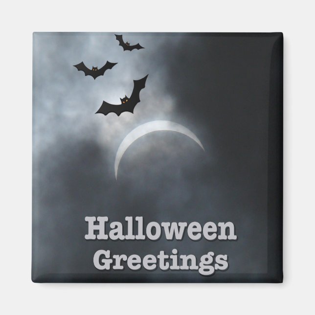 Íman Saudações do Eclipse de Halloween Spooky (Frente)