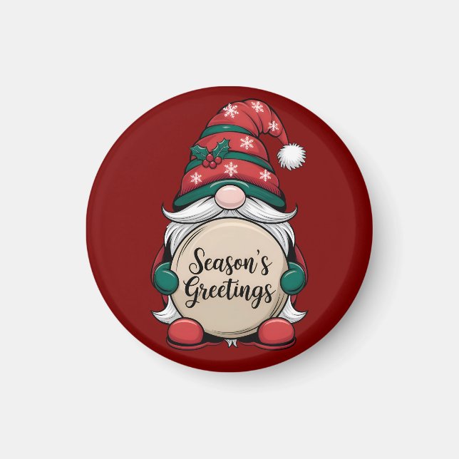 Íman Saudações do Natal Gnomo Season (Frente)