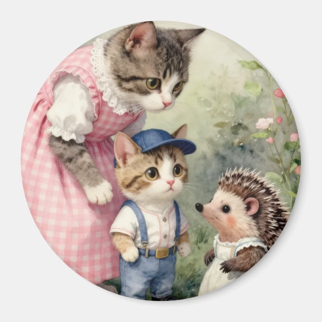Íman Saudações do Primeiro Dia – Gatito e Ouriço (Frente)