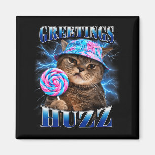 Íman Saudações Huzz Meme de Gato Engraçado Gráfico de G