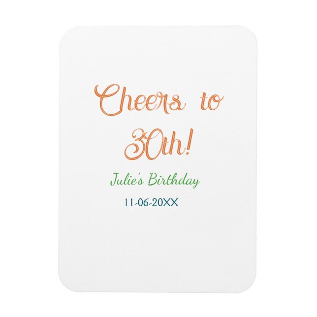 Íman Saudações para o 30º aniversário nome data laranja (Vertical)
