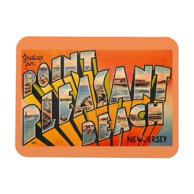 Íman Saudações, Peter. Pleasant Beach, New Jersey Vinta (Horizontal)