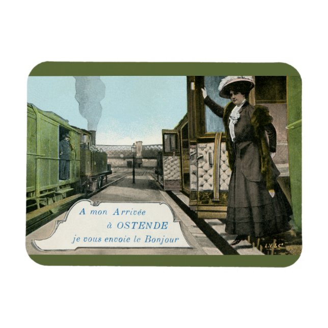 Íman  Saudações Vintage de Ostend (Horizontal)