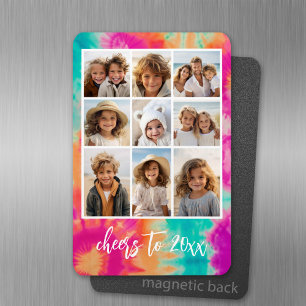 Íman Saúde ao Ano Novo Tie-Dye Teal 70s