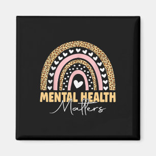 Íman Saúde Mental Importa Leopardo Boho Rainbow Awarene