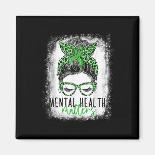 Íman Saúde Mental Sensibilização Mensal Bun Green Leopa