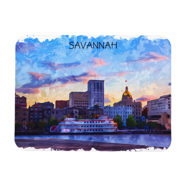 Íman Savannah Georgia Skyline Riverfront (Horizontal)