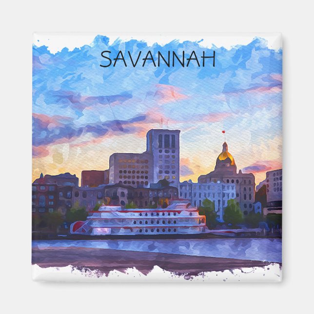 Íman Savannah Georgia Skyline Riverfront (Frente)
