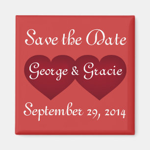 Íman Save the Date Crimson Hearts