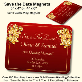 Íman Save The Date - Gold Roses Maroon Red Vinyl