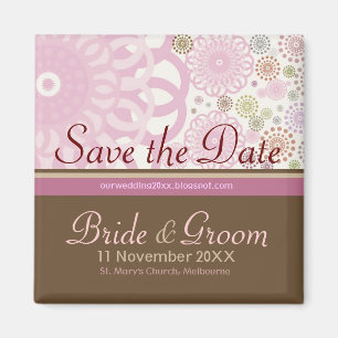 Íman Save the Date Gyroscopes Pink Brown Magnet