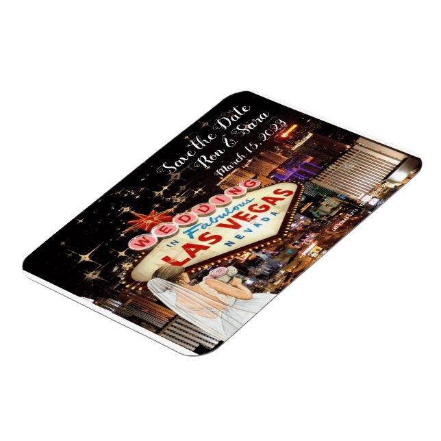 Íman Save the Date Las Vegas Wedding Magnet (Left Side)