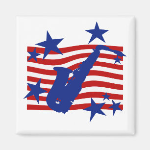 Íman Saxofone da bandeira dos Estados Unidos