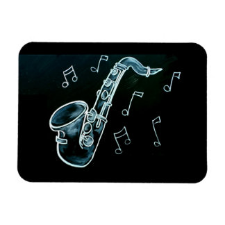 Íman Saxofone E Notas Musicais