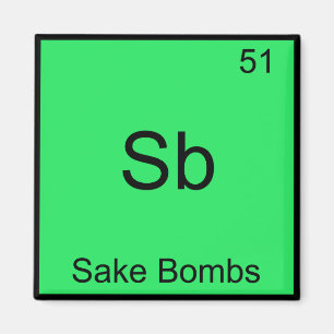 Íman Sb - Bombas Sake Símbolo de Elemento Químico Eng