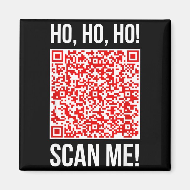 Íman Scan Me! Qr Scan Me Joke Funny Santa Merry Christm (Frente)