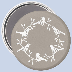 Íman Scandi Wreath of Birds and Rosehips Magnet