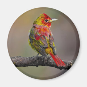 Íman Scarlet Tanager Molting - Fotografia original