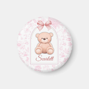 Íman Scarlett Design de Enfermeiro de Urso Rosa Perso
