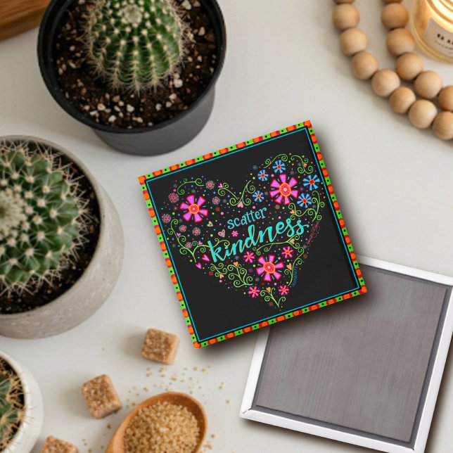 Íman Scatter Bondade Bonito Tendência Cardíaca Floral (Criador carregado)