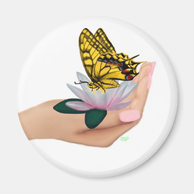 Íman Schmetterling em mãos (Frente)