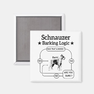Íman Schnauzer Barking Logic Cão Legal Pet Lover Sarcas