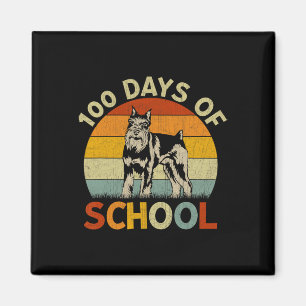 Íman Schnauzer Cachorro Retro Boys Meninas 100º Dia da